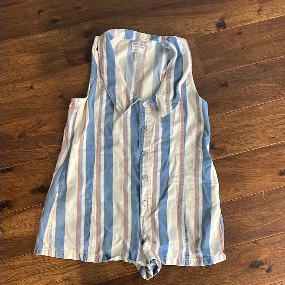 We The Free Striped Button-Up Romper